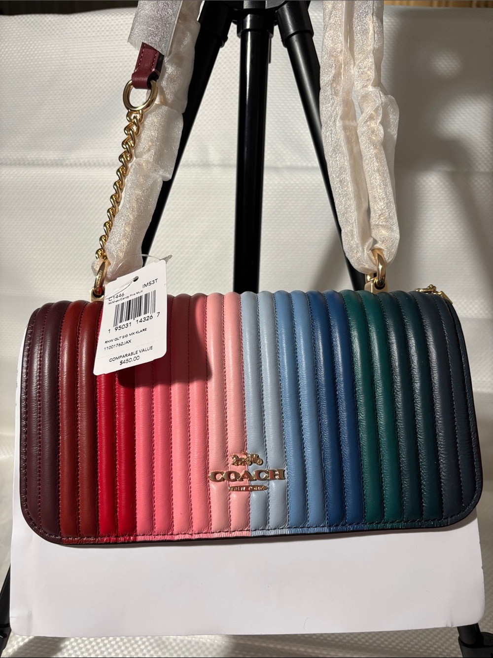 Coach Quilted Leather Shoulder Bag - Multicolor Gradient